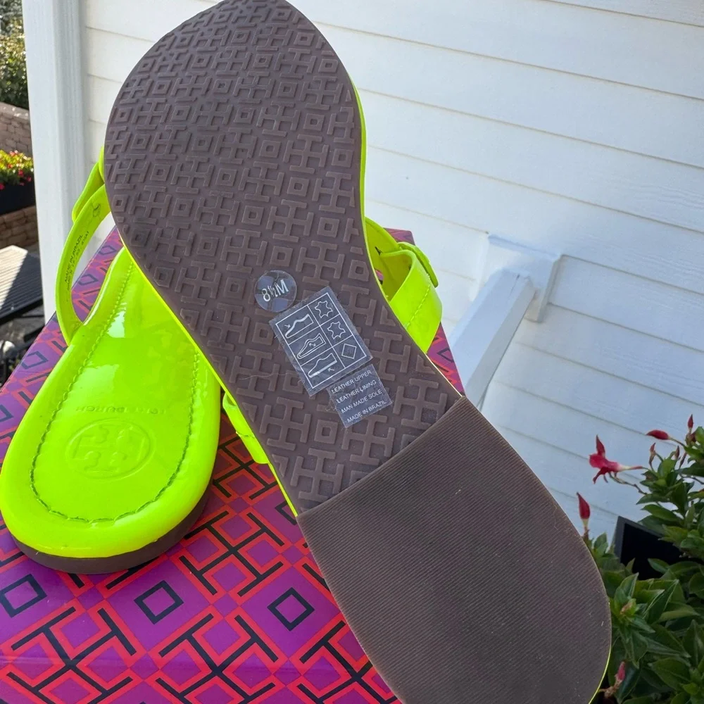 NIB Women’s Tory Burch Miller Sandals in Fluo Yellow 8.5